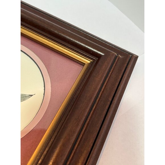 Framed Jean Miste Prints With Hummingbird & Butterfly Floral Designs In Burgundy - Picture 8 of 8